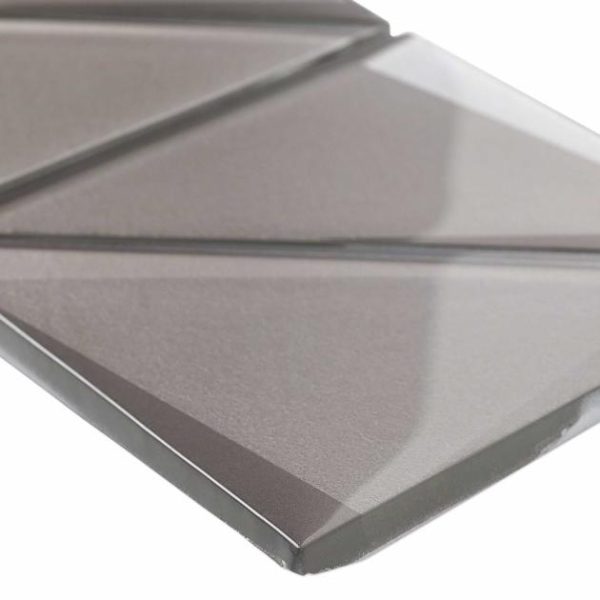 Wall Tiles | 1 sq. ft. Remington Triangles Sepia Gray 6” 3D Glass Tile Sepia Gray Bathroom Bathroom