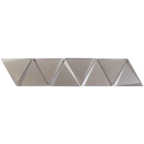 Wall Tiles | 1 sq. ft. Remington Triangles Sepia Gray 6” 3D Glass Tile Sepia Gray Bathroom Bathroom