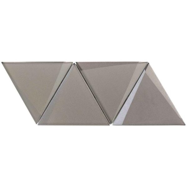 Wall Tiles | 1 sq. ft. Remington Triangles Sepia Gray 6” 3D Glass Tile Sepia Gray Bathroom Bathroom