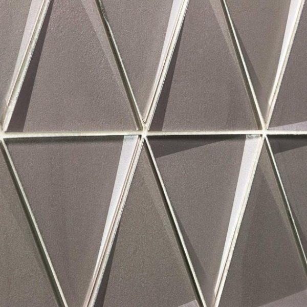 Wall Tiles | 1 sq. ft. Remington Triangles Sepia Gray 6” 3D Glass Tile Sepia Gray Bathroom Bathroom