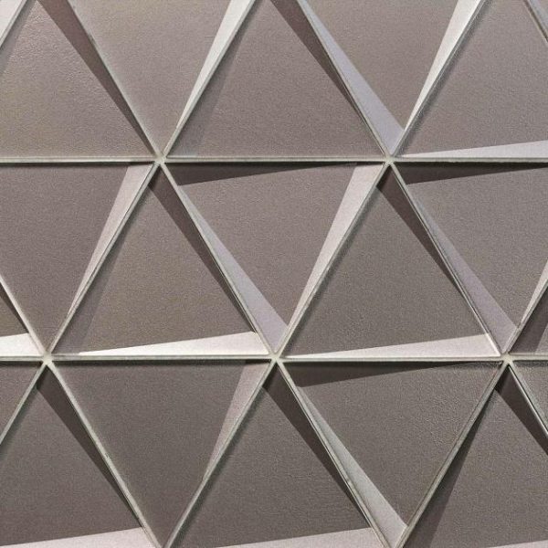 Wall Tiles | 1 sq. ft. Remington Triangles Sepia Gray 6” 3D Glass Tile Sepia Gray Bathroom Bathroom