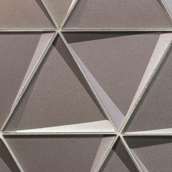 Wall Tiles | 1 sq. ft. Remington Triangles Sepia Gray 6” 3D Glass Tile Sepia Gray Bathroom Bathroom