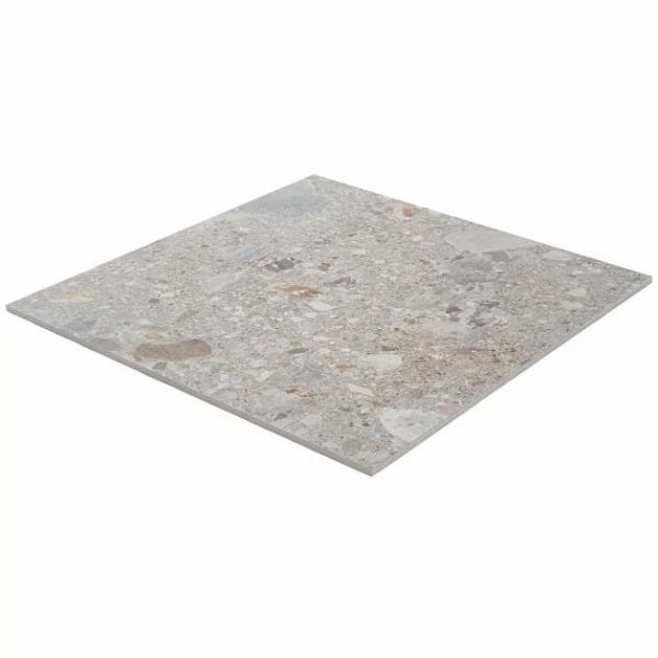 Wall Tiles | 1 sq. ft. Rizo Earth Gray 24×24 Terrazzo Look Matte Porcelain Tile Earth Matte Bathroom Bathroom