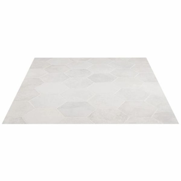 Wall Tiles | 1 sq. ft. Terra Pompeii Blanco White 8″ Hexagon Matte Porcelain Tile Blanco Bathroom Bathroom