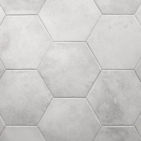 Wall Tiles | 1 sq. ft. Terra Pompeii Blanco White 8″ Hexagon Matte Porcelain Tile Blanco Bathroom Bathroom