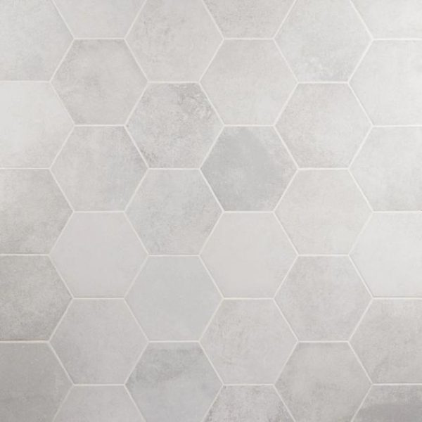 Wall Tiles | 1 sq. ft. Terra Pompeii Blanco White 8″ Hexagon Matte Porcelain Tile Blanco Bathroom Bathroom