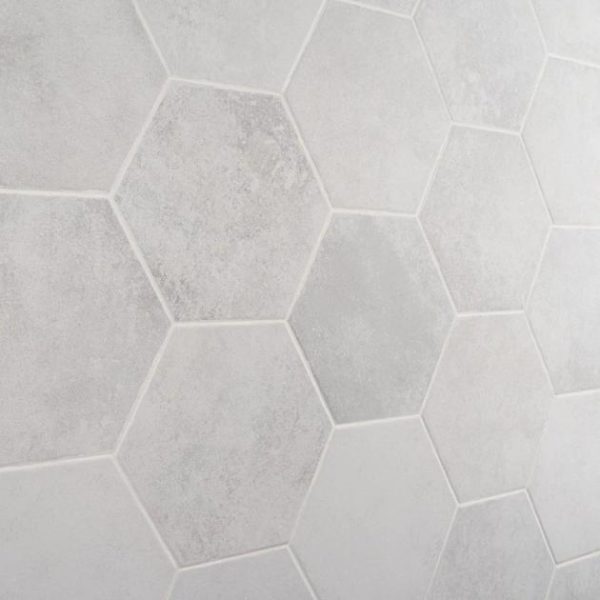 Wall Tiles | 1 sq. ft. Terra Pompeii Blanco White 8″ Hexagon Matte Porcelain Tile Blanco Bathroom Bathroom