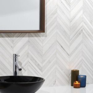 White Thassos | 1 sq. ft. Aya White Polished Marble and Pearl Mosaic Tile White Stone White