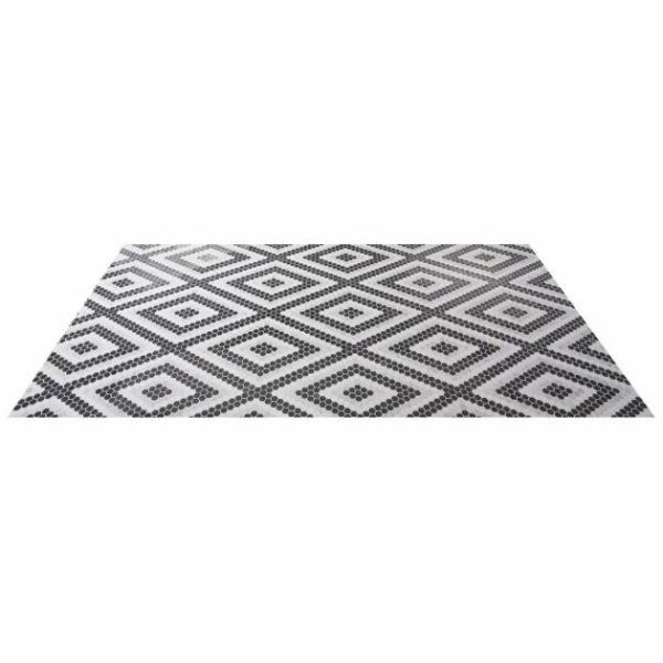 White Thassos | 1 sq. ft. Juno Diamond Black and White 1″ Hexagon Polished Marble Mosaic Tile Diamond B&W Stone Diamond B&W