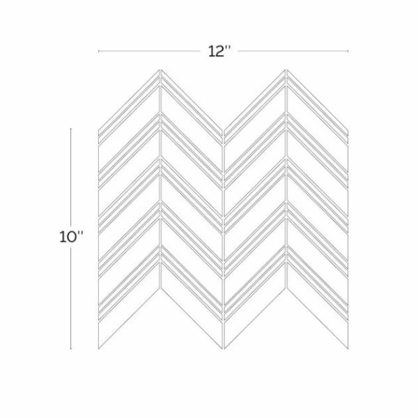 White Thassos | 1 sq. ft. Monarch Cipollino With Thassos Strips 1×4 Herringbone Polished Marble Tile Cipollino Stone Cipollino