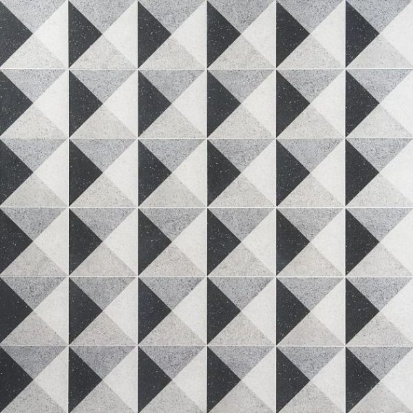 Bathroom | 1 sq. ft. Art Geo Terrazzo Deco Charcoal Gray 8×8 Matte Porcelain Tile Terrazzo Deco Charcoal Bathroom Bathroom