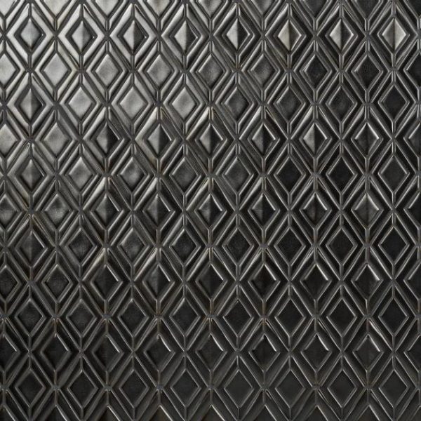 Bathroom | 1 sq. ft. Nabi Jewel Metallic Gunmetal Gray 3D Matte Glass Mosaic Tile Gunmetal Gray Matte Bathroom Bathroom