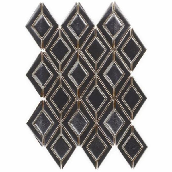 Bathroom | 1 sq. ft. Nabi Jewel Metallic Gunmetal Gray 3D Matte Glass Mosaic Tile Gunmetal Gray Matte Bathroom Bathroom