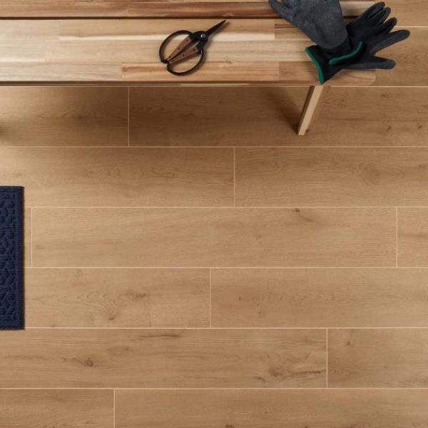 Commercial Floor | 1 sq. ft. Oaktree Natural Copper Brown 8×48 Wood Look Matte Porcelain Tile Copper Brown Bathroom Bathroom