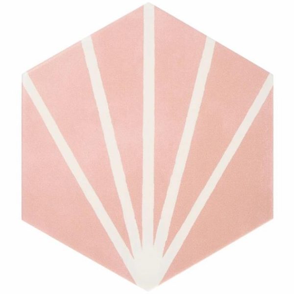 Floor Tiles | 1 sq. ft. HexArt Deco Rose  8″ Hexagon Porcelain Matte Tile Deco Rose 8 Bathroom Bathroom