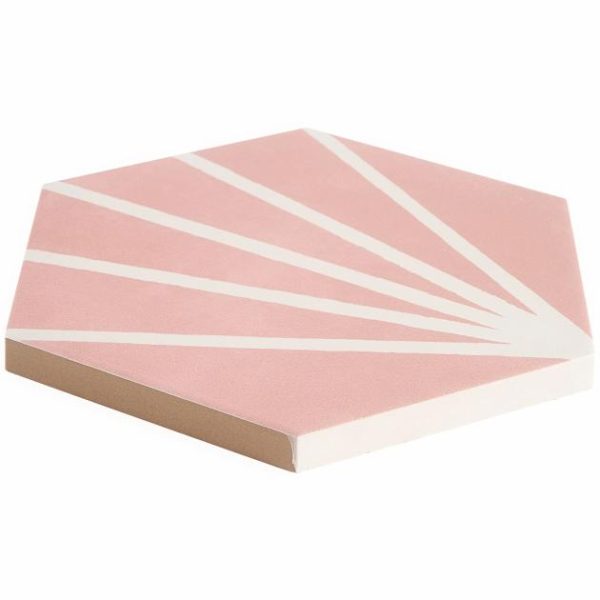 Floor Tiles | 1 sq. ft. HexArt Deco Rose  8″ Hexagon Porcelain Matte Tile Deco Rose 8 Bathroom Bathroom