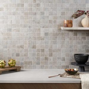 Floor Tiles | 1 sq. ft. Seville Efeso Gray 2×2 Travertine Look Matte Porcelain Mosaic Tile Efeso Bathroom Bathroom