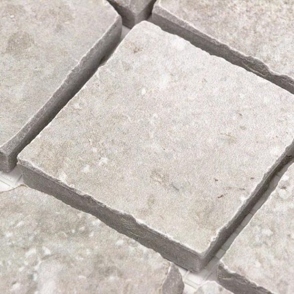 Floor Tiles | 1 sq. ft. Seville Efeso Gray 2×2 Travertine Look Matte Porcelain Mosaic Tile Efeso Bathroom Bathroom