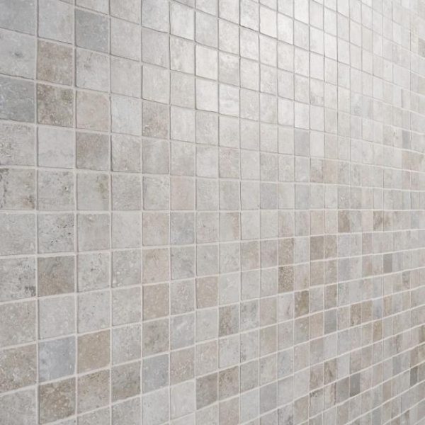 Floor Tiles | 1 sq. ft. Seville Efeso Gray 2×2 Travertine Look Matte Porcelain Mosaic Tile Efeso Bathroom Bathroom