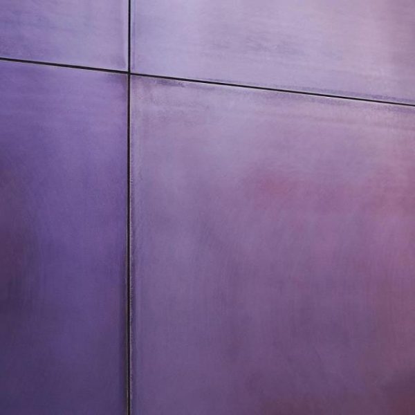 Large Wall | 1 sq. ft. Amulet Mist Aubergine 18×36 Purple Metal Laminated Porcelain Tile Purple Bathroom Bathroom