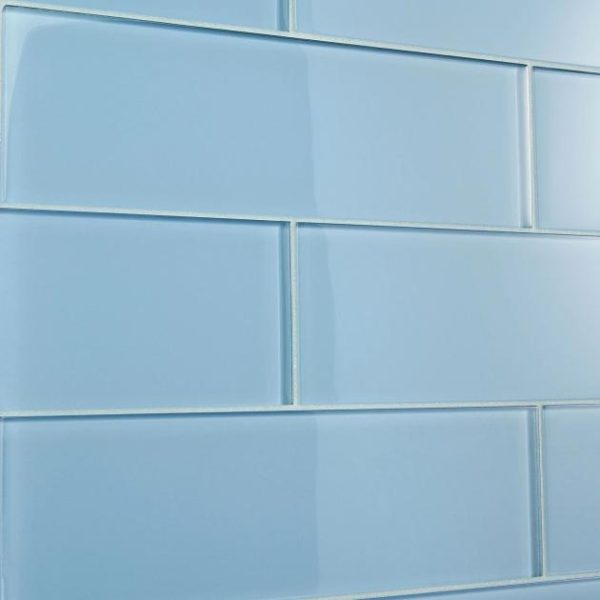 Outdoor & Pavers | 1 sq. ft. Loft Blue Gray 4×12 Polished Glass Subway Wall Tile Blue Gray Bathroom Bathroom