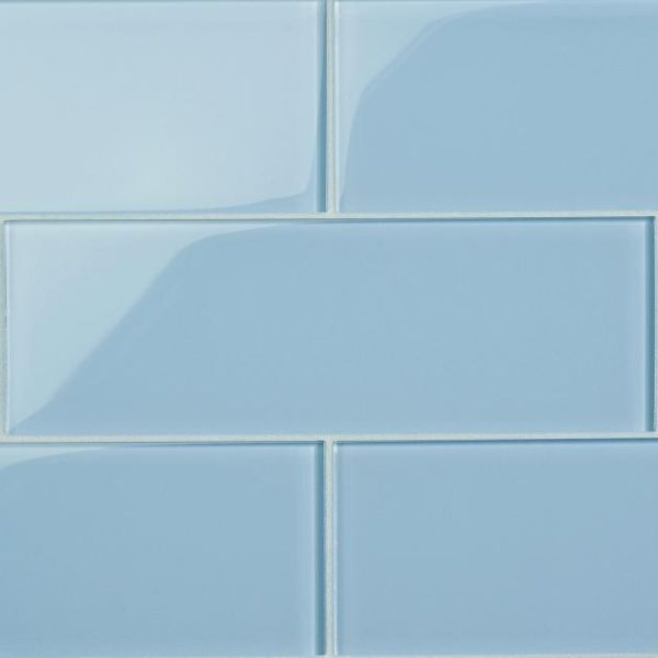 Outdoor & Pavers | 1 sq. ft. Loft Blue Gray 4×12 Polished Glass Subway Wall Tile Blue Gray Bathroom Bathroom