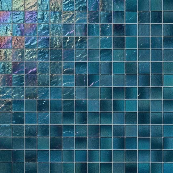 Outdoor & Pavers | 1 sq. ft. Splash Tropical Blue 2×2 Polished Glass Mosaic Tile Tropical Bathroom Bathroom