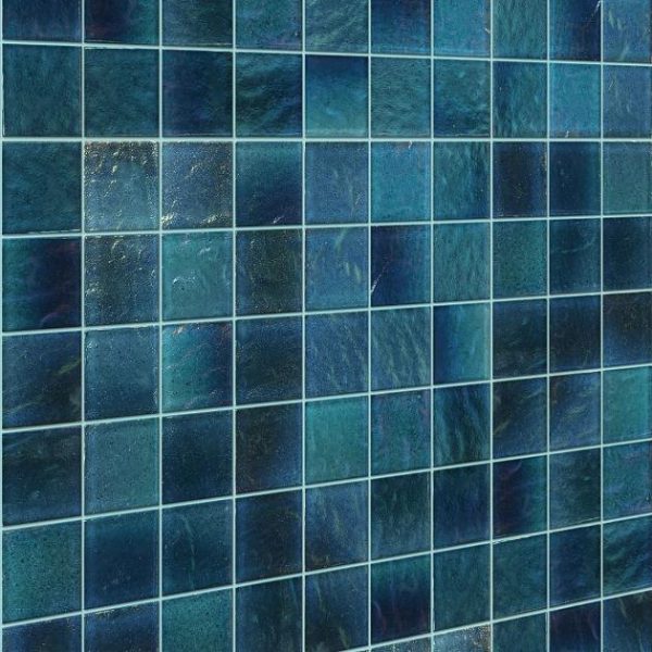 Outdoor & Pavers | 1 sq. ft. Splash Tropical Blue 2×2 Polished Glass Mosaic Tile Tropical Bathroom Bathroom