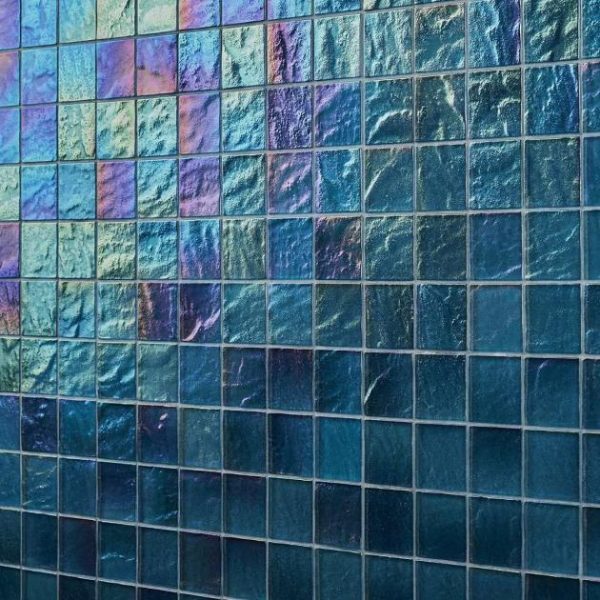 Outdoor & Pavers | 1 sq. ft. Splash Tropical Blue 2×2 Polished Glass Mosaic Tile Tropical Bathroom Bathroom