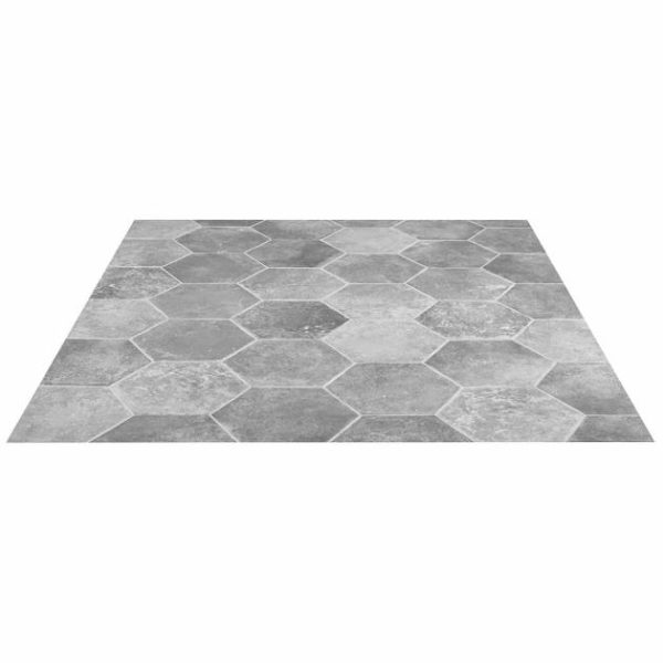 Outdoor & Pavers | 1 sq. ft. Terra Pompeii Gris Gray 8″ Hexagon Matte Porcelain Tile Gris Bathroom Bathroom