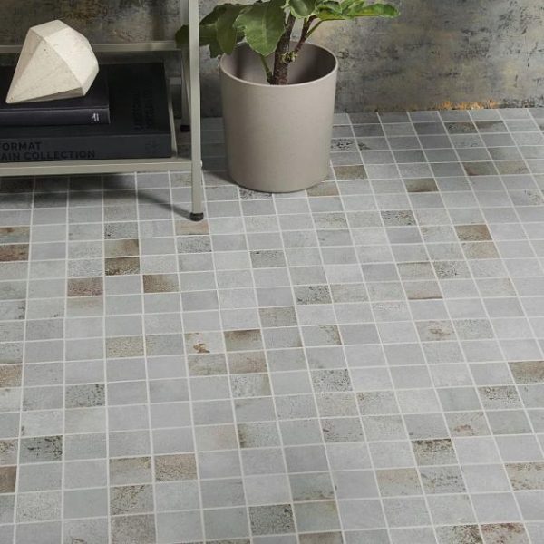 Pool Tiles | 1 sq. ft. Angela Harris Flatiron Gray 2×2 Matte Porcelain Mosaic Gray Bathroom Bathroom