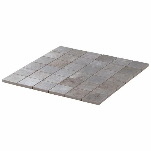 Pool Tiles | 1 sq. ft. Angela Harris Flatiron Gray 2×2 Matte Porcelain Mosaic Gray Bathroom Bathroom