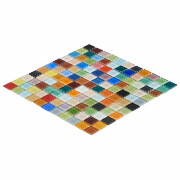 Pool Tiles | 1 sq. ft. Fruit Platter 1×1 Glass Polished Mosaic Tile Bathroom Bathroom