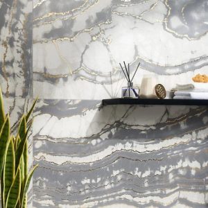 Shower | 1 sq. ft. Agate Art Smoke Gray 24×48 Artisan Decor Polished Porcelain Tile Smoke Bathroom Bathroom