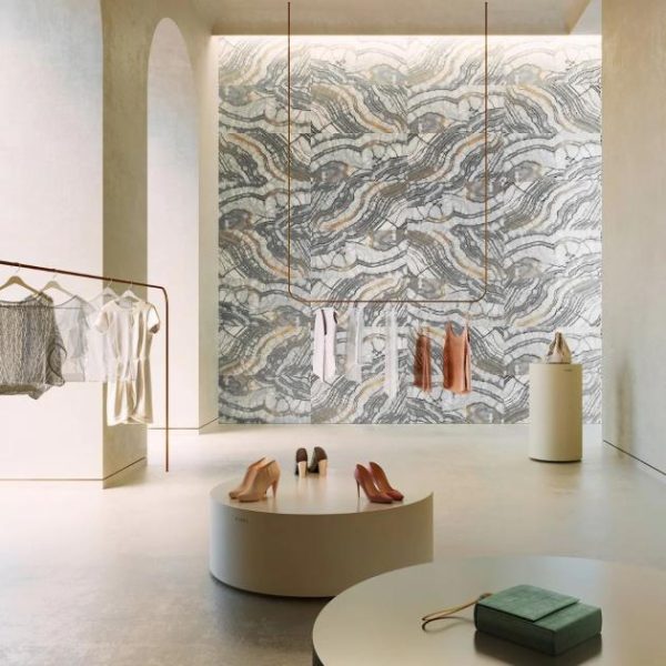 Shower | 1 sq. ft. Agate Art Smoke Gray 24×48 Artisan Decor Polished Porcelain Tile Smoke Bathroom Bathroom