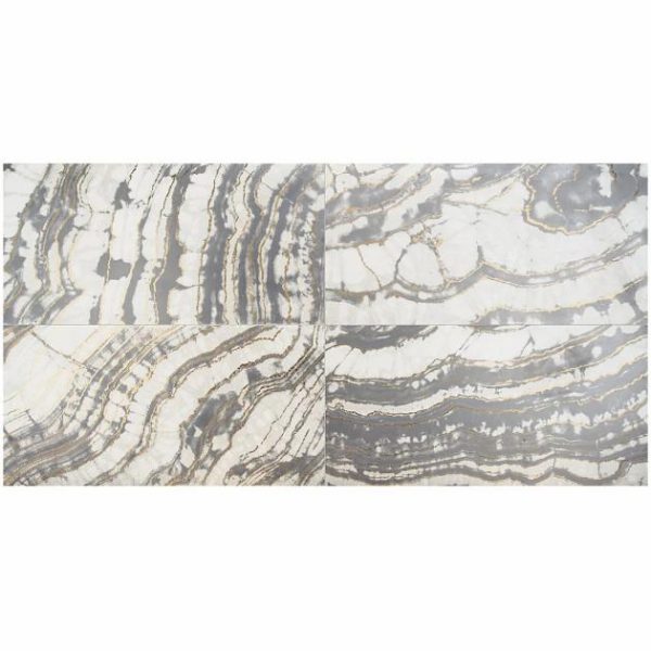 Shower | 1 sq. ft. Agate Art Smoke Gray 24×48 Artisan Decor Polished Porcelain Tile Smoke Bathroom Bathroom