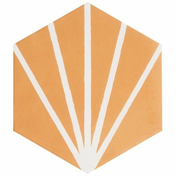 Shower | 1 sq. ft. HexArt Deco Orange 8″ Hexagon Matte Porcelain Tile Deco Orange 8 Bathroom Bathroom