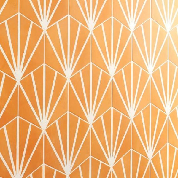 Shower | 1 sq. ft. HexArt Deco Orange 8″ Hexagon Matte Porcelain Tile Deco Orange 8 Bathroom Bathroom