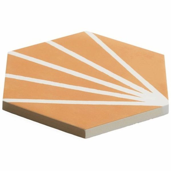 Shower | 1 sq. ft. HexArt Deco Orange 8″ Hexagon Matte Porcelain Tile Deco Orange 8 Bathroom Bathroom