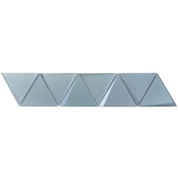 Shower | 1 sq. ft. Remington Triangles Slate Blue 6” 3D Glass Tile Slate Bathroom Bathroom