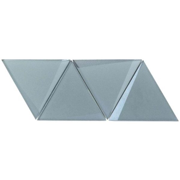 Shower | 1 sq. ft. Remington Triangles Slate Blue 6” 3D Glass Tile Slate Bathroom Bathroom