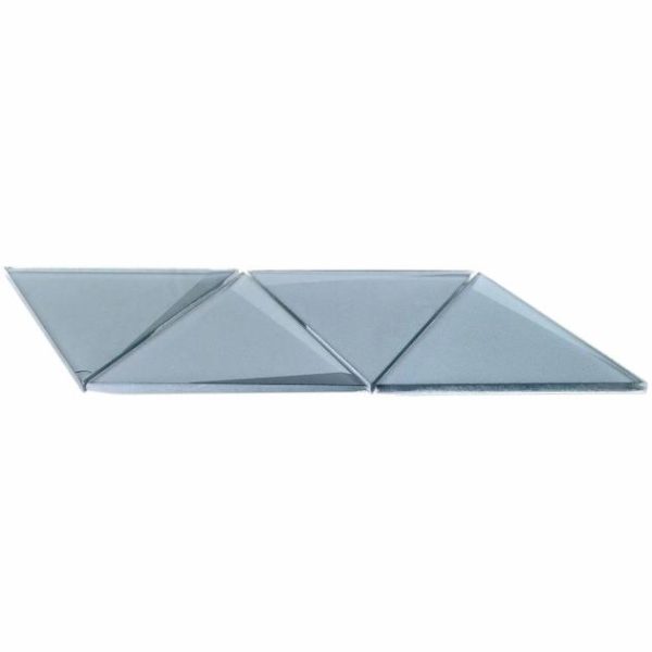 Shower | 1 sq. ft. Remington Triangles Slate Blue 6” 3D Glass Tile Slate Bathroom Bathroom