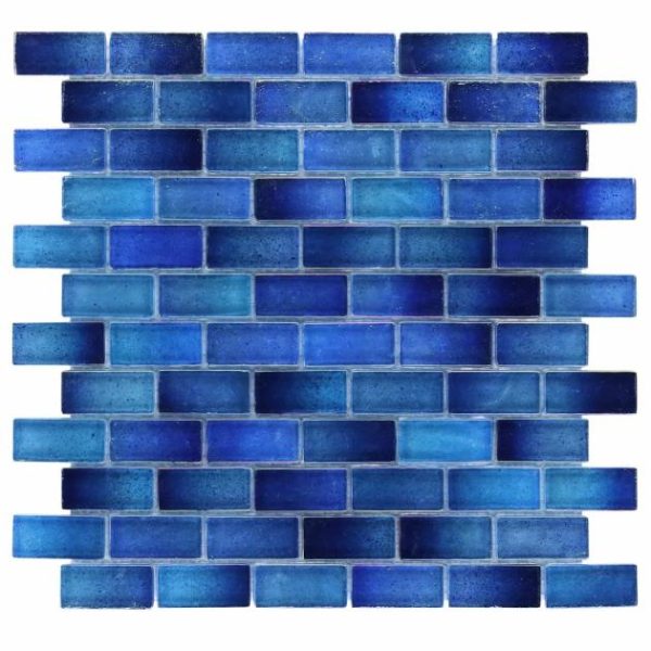 Shower | 1 sq. ft. Splash Lagoon Blue 1×2 Polished Glass Mosaic Tile Lagoon Bathroom Bathroom