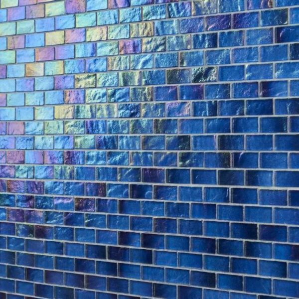 Shower | 1 sq. ft. Splash Lagoon Blue 1×2 Polished Glass Mosaic Tile Lagoon Bathroom Bathroom