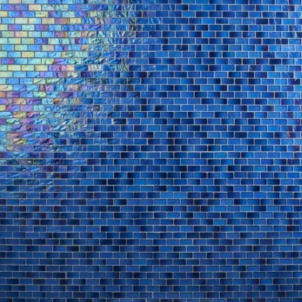 Shower | 1 sq. ft. Splash Lagoon Blue 1×2 Polished Glass Mosaic Tile Lagoon Bathroom Bathroom