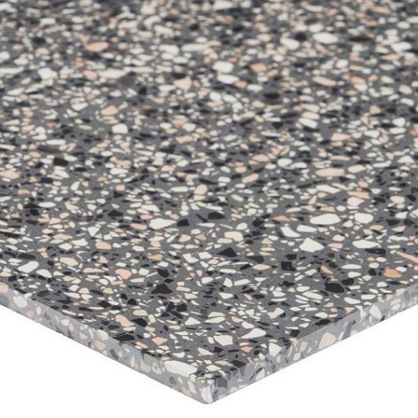 Shower | 1 sq. ft. Terrazzo Italy Dolce Mora Gray 24×24 Honed Terrazzo Tile Gray Shower Gray