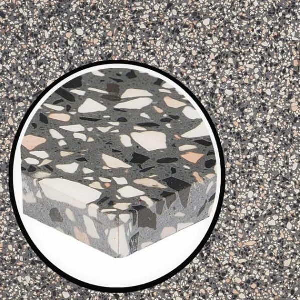 Shower | 1 sq. ft. Terrazzo Italy Dolce Mora Gray 24×24 Honed Terrazzo Tile Gray Shower Gray