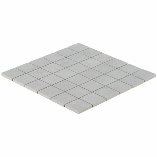 Bathroom | 1 sq. ft. Bond Nimbus Silver 2×2 Matte Porcelain Mosaic Tile Nimbus Bathroom Bathroom