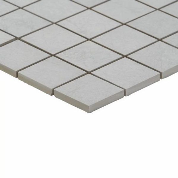 Bathroom | 1 sq. ft. Bond Nimbus Silver 2×2 Matte Porcelain Mosaic Tile Nimbus Bathroom Bathroom