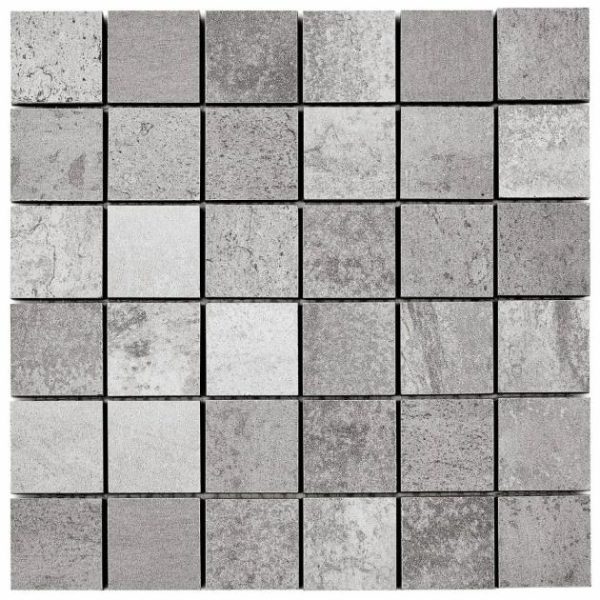 Bathroom | 1 sq. ft. Hewlett Metal Silver 2×2 Matte Porcelain Mosaic Tile Metal Silver Bathroom Bathroom